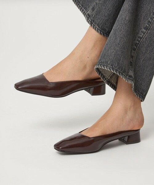 green label relaxing/グリーンレーベル リラクシング スクエア チャンキー ミュール(3cmヒール) DK. BROWN 24.5cm(L) green label relaxing/グリーンレーベル リラクシング スクエア チャンキー ミュール(3cmヒール) DK. BROWN 24.5cm(L)