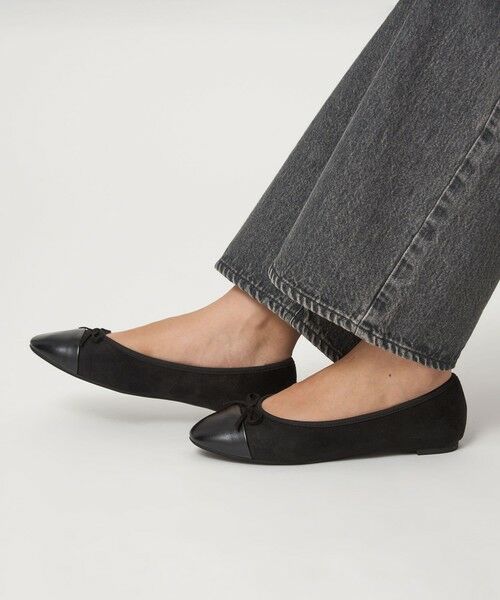 green label relaxing/グリーンレーベル リラクシング ラウンド バレエシューズ 撥水 BLACK 23cm