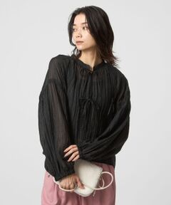 green label relaxing / グリーンレーベル リラクシング シャツ・ブラウス | リボン シアー ブラウス