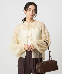 green label relaxing / グリーンレーベル リラクシング シャツ・ブラウス | リボン シアー ブラウス