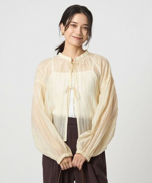 green label relaxing / グリーンレーベル リラクシング シャツ・ブラウス | リボン シアー ブラウス | 詳細8