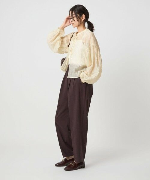 green label relaxing / グリーンレーベル リラクシング シャツ・ブラウス | リボン シアー ブラウス | 詳細10