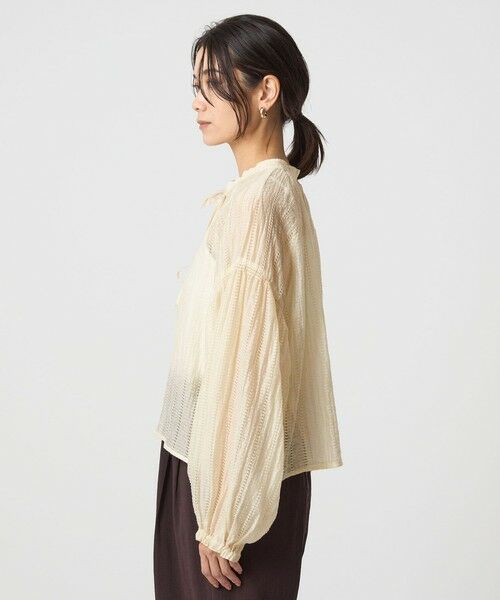 green label relaxing / グリーンレーベル リラクシング シャツ・ブラウス | リボン シアー ブラウス | 詳細12