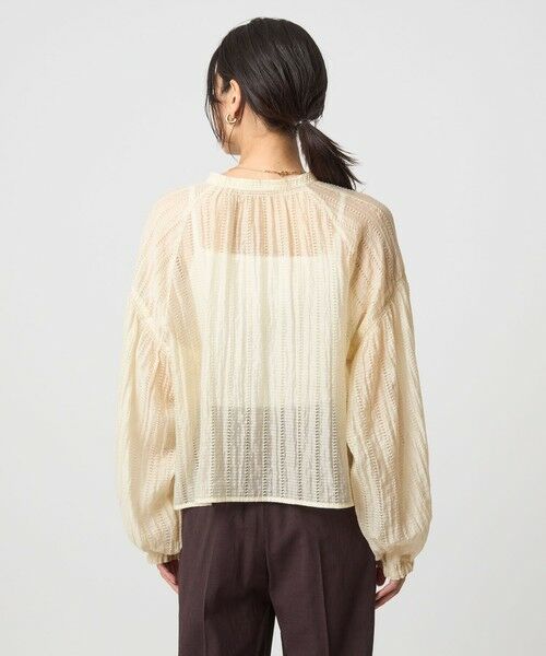 green label relaxing / グリーンレーベル リラクシング シャツ・ブラウス | リボン シアー ブラウス | 詳細13