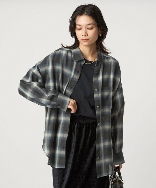 green label relaxing / グリーンレーベル リラクシング シャツ・ブラウス | ［size SHORTあり］シアー チェック シャツ | 詳細1