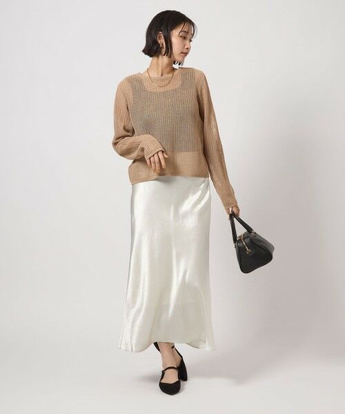 【 レアカラー / 日本製 】ロリス　マキシ丈　グラデーション　グリーン　グレー メッシュ 2WAY プルオーバー ニット 2 -ウォッシャブル