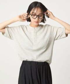 green label relaxing / グリーンレーベル リラクシング カットソー | 【WEB限定】＜at ease＞ワッフル ヘンリーネック 5分袖 プルオーバー カットソー