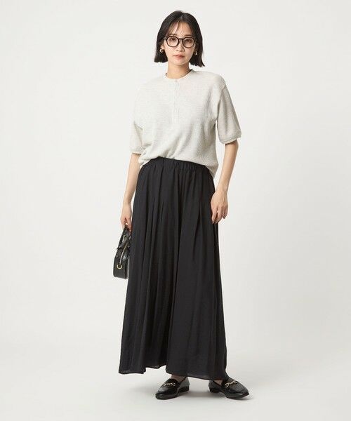 green label relaxing / グリーンレーベル リラクシング カットソー | 【WEB限定】＜at ease＞ワッフル ヘンリーネック 5分袖 プルオーバー カットソー | 詳細13