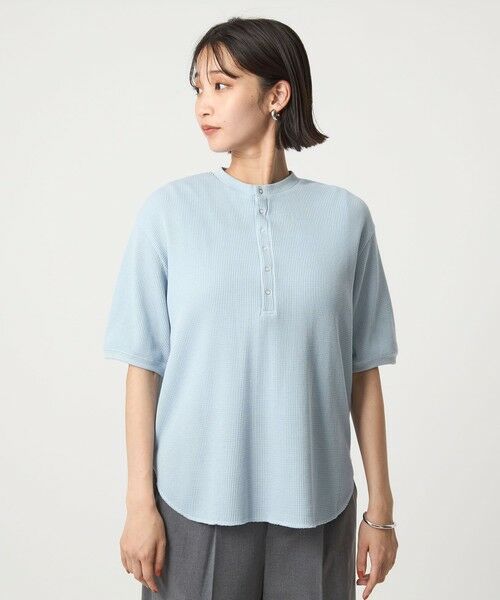 green label relaxing / グリーンレーベル リラクシング カットソー | 【WEB限定】＜at ease＞ワッフル ヘンリーネック 5分袖 プルオーバー カットソー | 詳細24