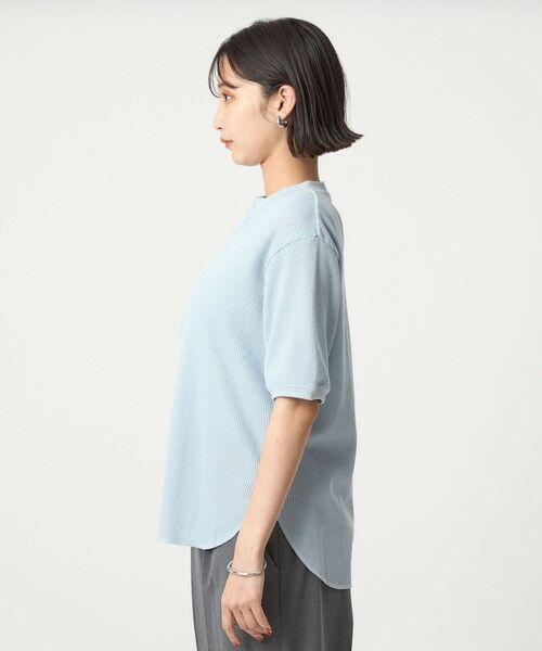 green label relaxing / グリーンレーベル リラクシング カットソー | 【WEB限定】＜at ease＞ワッフル ヘンリーネック 5分袖 プルオーバー カットソー | 詳細25
