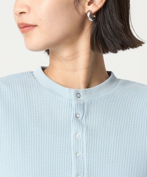 green label relaxing / グリーンレーベル リラクシング カットソー | 【WEB限定】＜at ease＞ワッフル ヘンリーネック 5分袖 プルオーバー カットソー | 詳細27