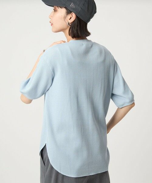 green label relaxing / グリーンレーベル リラクシング カットソー | 【WEB限定】＜at ease＞ワッフル ヘンリーネック 5分袖 プルオーバー カットソー | 詳細21