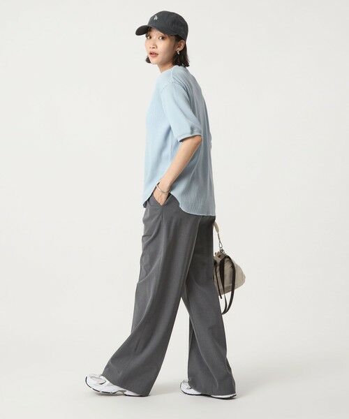 green label relaxing / グリーンレーベル リラクシング カットソー | 【WEB限定】＜at ease＞ワッフル ヘンリーネック 5分袖 プルオーバー カットソー | 詳細22