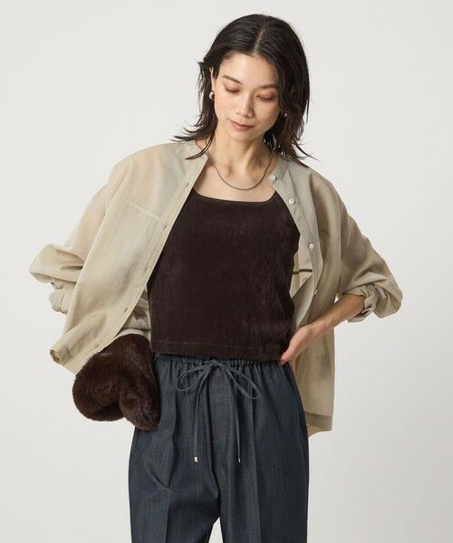 green label relaxing/グリーンレーベル リラクシング シアー フロッキー タンクトップ DK. BROWN FREE green label relaxing/グリーンレーベル リラクシング シアー フロッキー タンクトップ DK. BROWN FREE