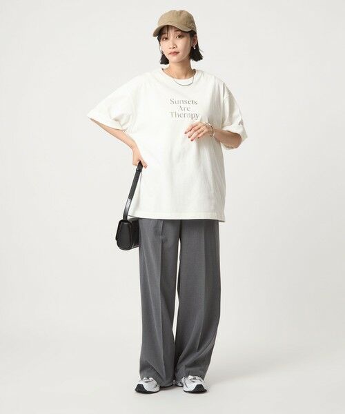 green label relaxing / グリーンレーベル リラクシング カットソー | ＜at ease＞ロゴ オーバー ショートスリーブ Ｔシャツ | 詳細2