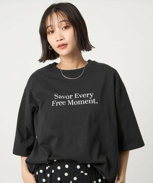 green label relaxing / グリーンレーベル リラクシング カットソー | ＜at ease＞ロゴ オーバー ショートスリーブ Ｔシャツ | 詳細10