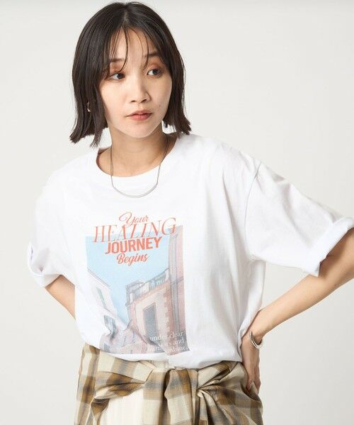 green label relaxing / グリーンレーベル リラクシング カットソー | ＜at ease＞フロント フォト ショートスリーブ Ｔシャツ | 詳細2