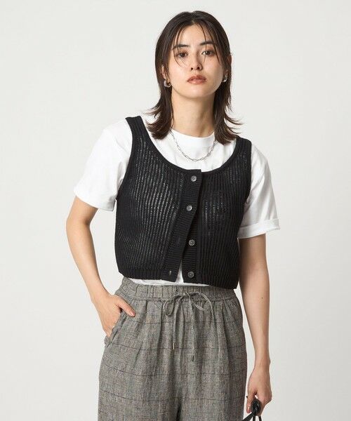 green label relaxing / グリーンレーベル リラクシング ベスト | メッシュ ニット ビスチェ -ウォッシャブル- | 詳細1
