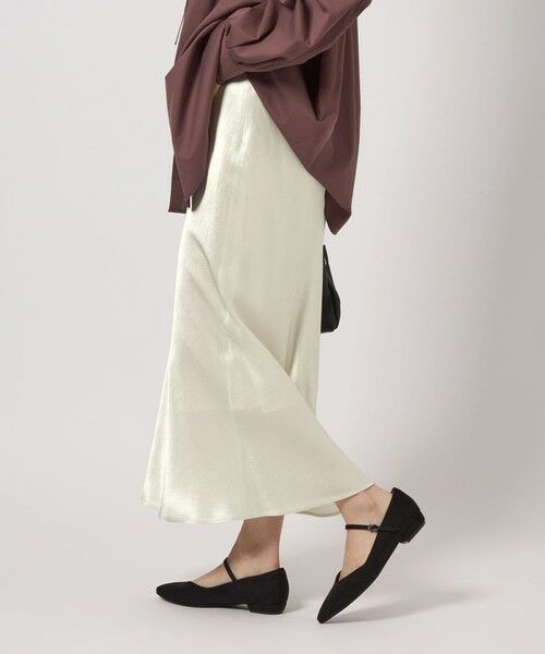 green label relaxing / グリーンレーベル リラクシング ロング・マキシ丈スカート | サテン ナロー スカート | 詳細1