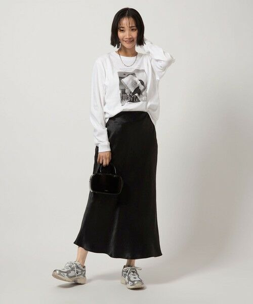 green label relaxing / グリーンレーベル リラクシング ロング・マキシ丈スカート | サテン ナロー スカート | 詳細7