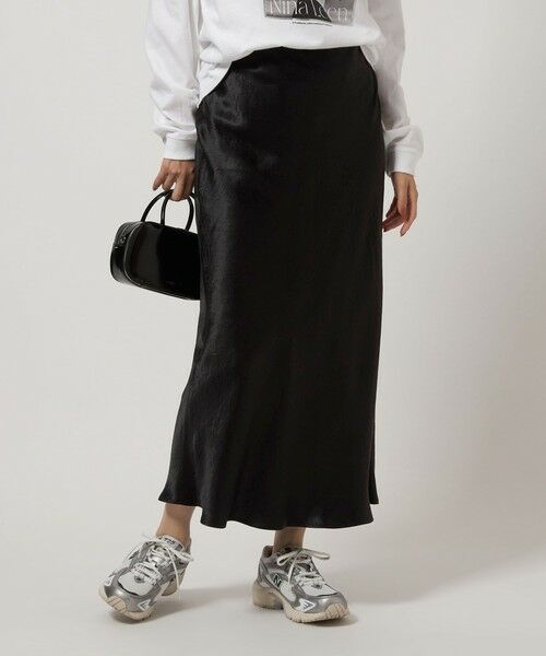 green label relaxing/グリーンレーベル リラクシング サテン ナロー スカート BLACK M(38) green label relaxing/グリーンレーベル リラクシング サテン ナロー スカート BLACK M(38)