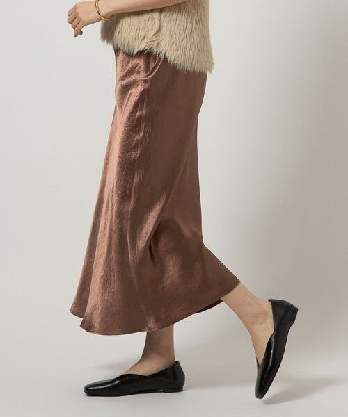 green label relaxing / グリーンレーベル リラクシング ロング・マキシ丈スカート | サテン ナロー スカート | 詳細9