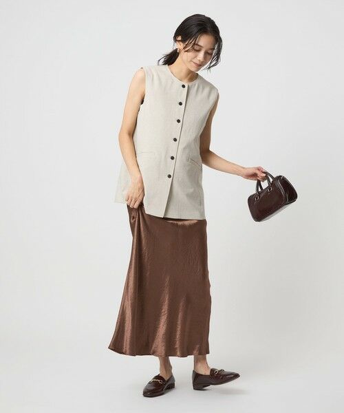 green label relaxing / グリーンレーベル リラクシング ロング・マキシ丈スカート | サテン ナロー スカート | 詳細13
