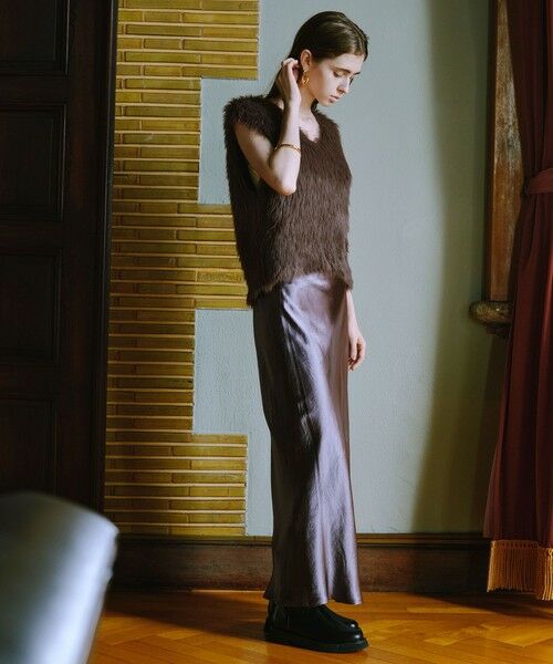 green label relaxing / グリーンレーベル リラクシング ロング・マキシ丈スカート | サテン ナロー スカート | 詳細15