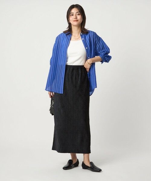 green label relaxing / グリーンレーベル リラクシング ロング・マキシ丈スカート | ［size SHORTあり］クレープベロア タイト スカート | 詳細3