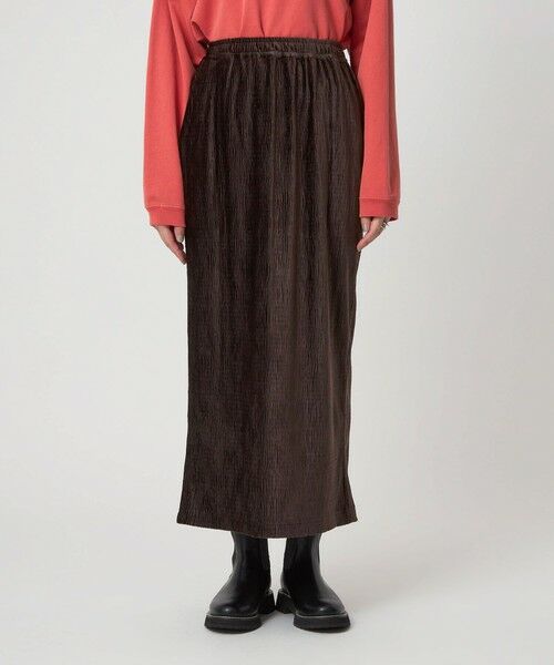 green label relaxing / グリーンレーベル リラクシング ロング・マキシ丈スカート | ［size SHORTあり］クレープベロア タイト スカート | 詳細11