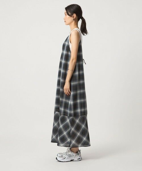green label relaxing / グリーンレーベル リラクシング ロング・マキシ丈ワンピース | シアー チェック キャミソールワンピース | 詳細5