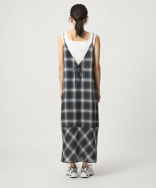 green label relaxing / グリーンレーベル リラクシング ロング・マキシ丈ワンピース | シアー チェック キャミソールワンピース | 詳細6