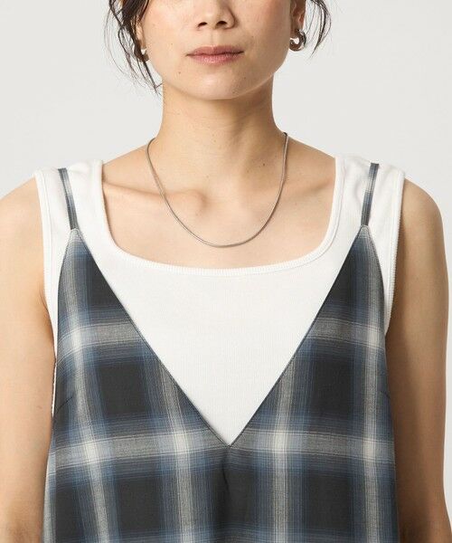 green label relaxing / グリーンレーベル リラクシング ロング・マキシ丈ワンピース | シアー チェック キャミソールワンピース | 詳細7