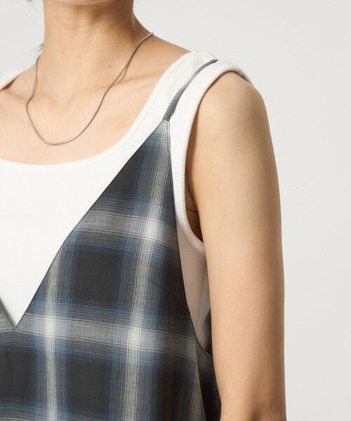 green label relaxing / グリーンレーベル リラクシング ロング・マキシ丈ワンピース | シアー チェック キャミソールワンピース | 詳細8