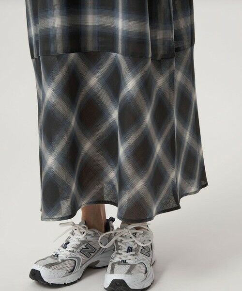 green label relaxing / グリーンレーベル リラクシング ロング・マキシ丈ワンピース | シアー チェック キャミソールワンピース | 詳細9