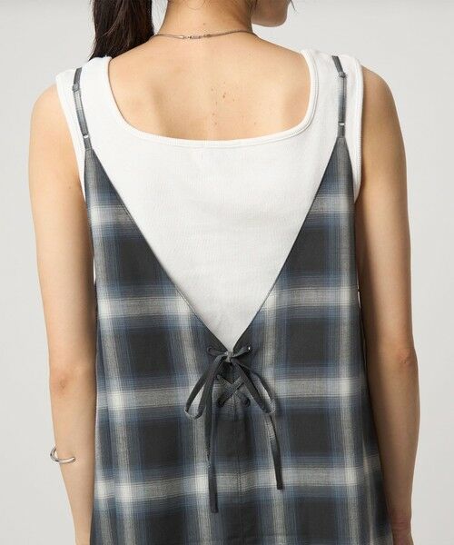 green label relaxing / グリーンレーベル リラクシング ロング・マキシ丈ワンピース | シアー チェック キャミソールワンピース | 詳細10