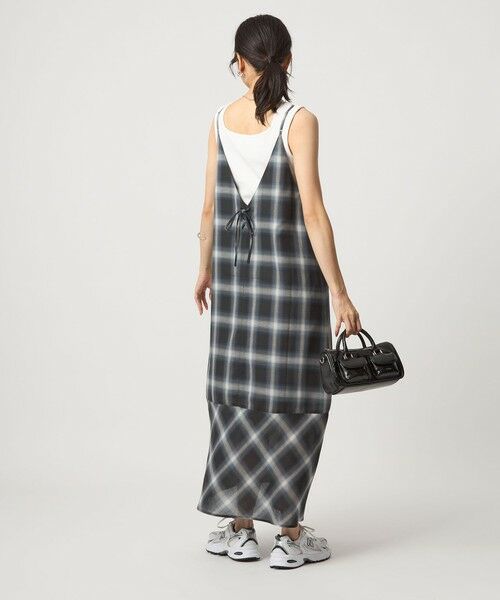 green label relaxing / グリーンレーベル リラクシング ロング・マキシ丈ワンピース | シアー チェック キャミソールワンピース | 詳細3