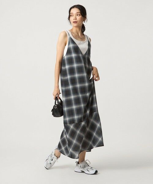 green label relaxing/グリーンレーベル リラクシング シアー チェック キャミソールワンピース DK. GRAY FREE green label relaxing/グリーンレーベル リラクシング シアー チェック キャミソールワンピース DK. GRAY FREE