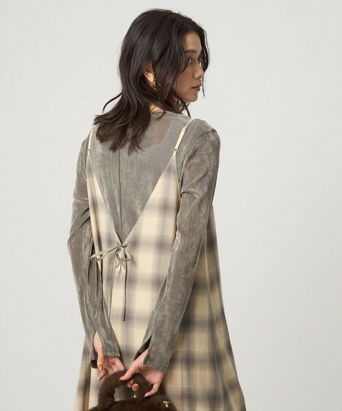 green label relaxing / グリーンレーベル リラクシング ロング・マキシ丈ワンピース | シアー チェック キャミソールワンピース | 詳細14