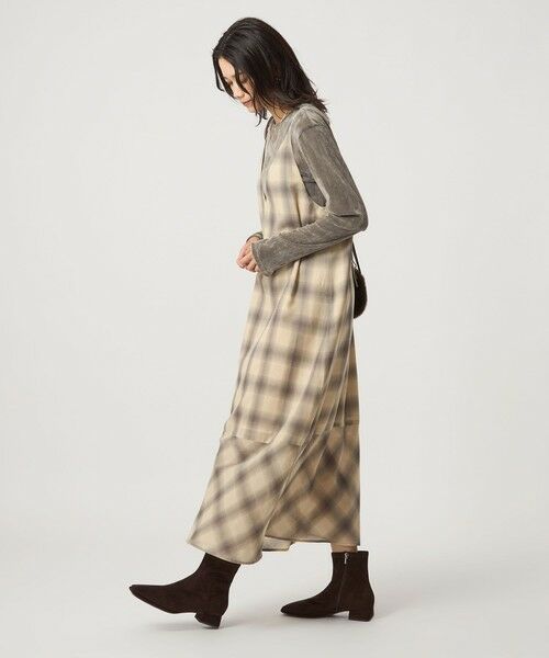 green label relaxing / グリーンレーベル リラクシング ロング・マキシ丈ワンピース | シアー チェック キャミソールワンピース | 詳細15
