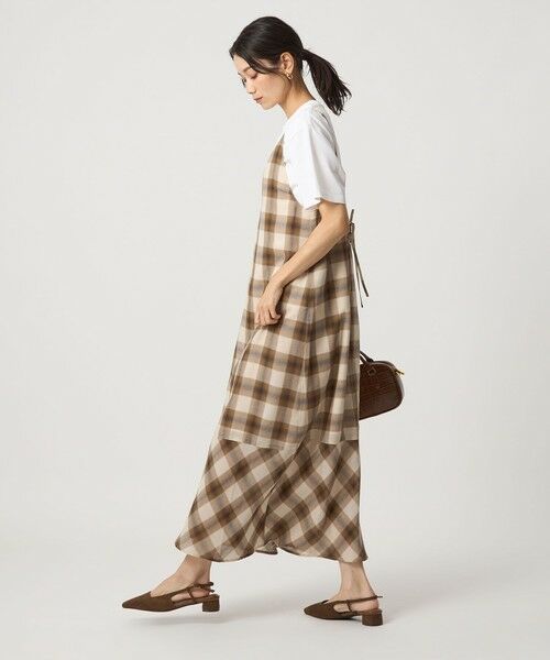 green label relaxing / グリーンレーベル リラクシング ロング・マキシ丈ワンピース | シアー チェック キャミソールワンピース | 詳細20