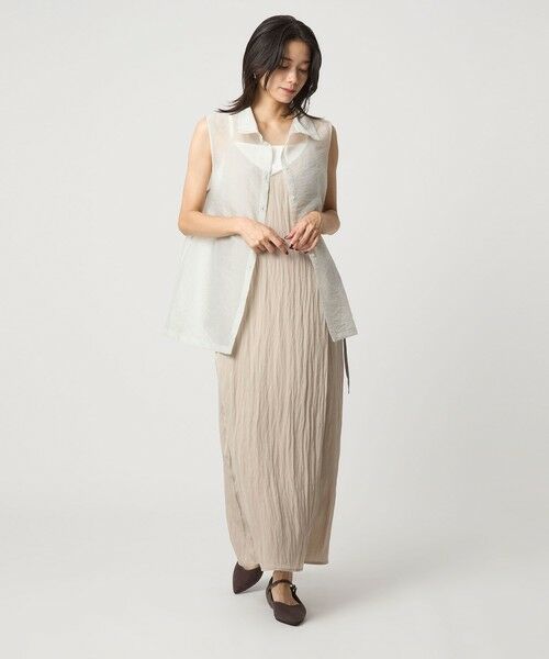 green label relaxing / グリーンレーベル リラクシング ロング・マキシ丈ワンピース | ＜SEASONAL COLLECTION＞ツイル キャミソール ワンピース | 詳細9