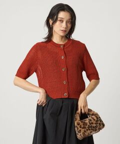 green label relaxing / グリーンレーベル リラクシング カーディガン・ボレロ | メッシュ ニット ショートスリーブ カーディガン