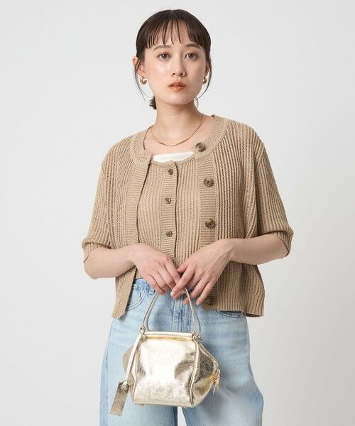 green label relaxing / グリーンレーベル リラクシング カーディガン・ボレロ | メッシュ ニット ショートスリーブ カーディガン | 詳細8