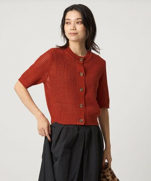 green label relaxing / グリーンレーベル リラクシング カーディガン・ボレロ | メッシュ ニット ショートスリーブ カーディガン | 詳細16