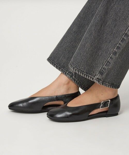 green label relaxing/グリーンレーベル リラクシング サイド バックル フラットシューズ BLACK 24.5cm green label relaxing/グリーンレーベル リラクシング サイド バックル フラットシューズ BLACK 24.5cm
