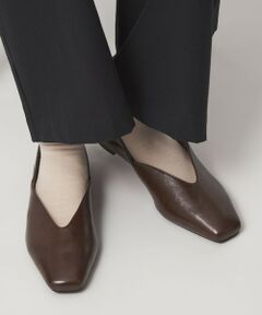 スクエア 2WAY フラットシューズ