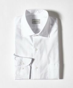 green label relaxing / グリーンレーベル リラクシング シャツ・ブラウス | コットン ヘリンボーン ワイドカラー ドレスシャツ -形態安定-