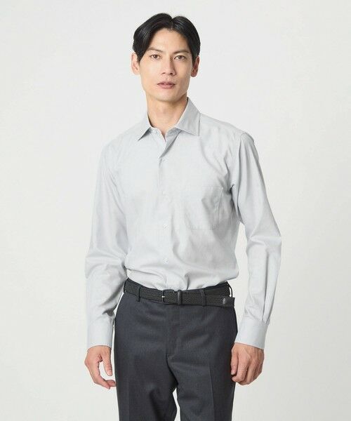 green label relaxing/グリーンレーベル リラクシング コットン ヘリンボーン ワイドカラー ドレスシャツ -形態安定- LT. GRAY M-L(40cm) green label relaxing/グリーンレーベル リラクシング コットン ヘリンボーン ワイドカラー ドレスシャツ -形態安定- LT. GRAY M-L(40cm)