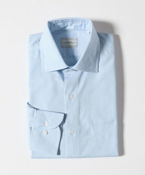 green label relaxing/グリーンレーベル リラクシング コットン ヘリンボーン ワイドカラー ドレスシャツ -形態安定- LT. BLUE XL(42cm) green label relaxing/グリーンレーベル リラクシング コットン ヘリンボーン ワイドカラー ドレスシャツ -形態安定- LT. BLUE XL(42cm)
